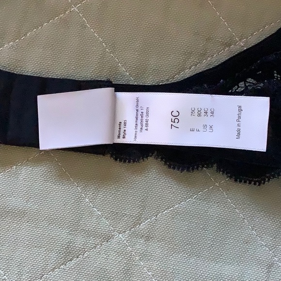 HANRO Luxury Moments Black Lace Bra NWOT (32C) - Picture 6 of 7